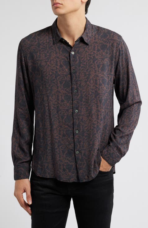 Newest JOHN VARVATOS spatter print button-up knit shirt in XXL. NWT