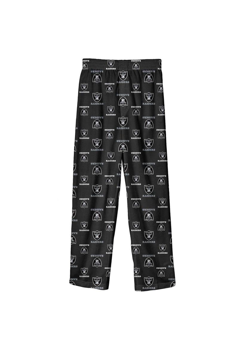 Youth Black Las Vegas Raiders Team-Colored Printed Pajama Pants, Main, color, Black
