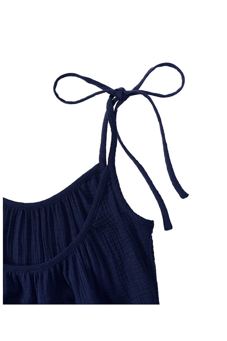 Cotton Gauze Metallic Tiered Mini Cover-up Dress, Alternate, color, Deep Sea Navy