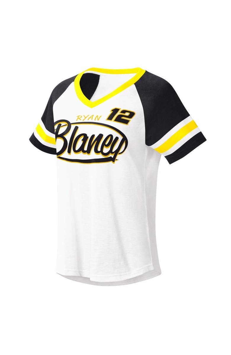 G-III 4HER BY CARL BANKS Women's G-III 4Her by Carl Banks White/Black Ryan Blaney Circus Catch V-Neck T-Shirt, Main, color, 