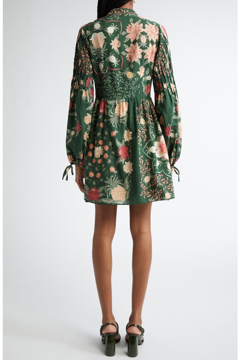 Pineapple Garden Long Sleeve Button Front Minidress, Alternate, color, PINEAPPLE GARDEN GREEN