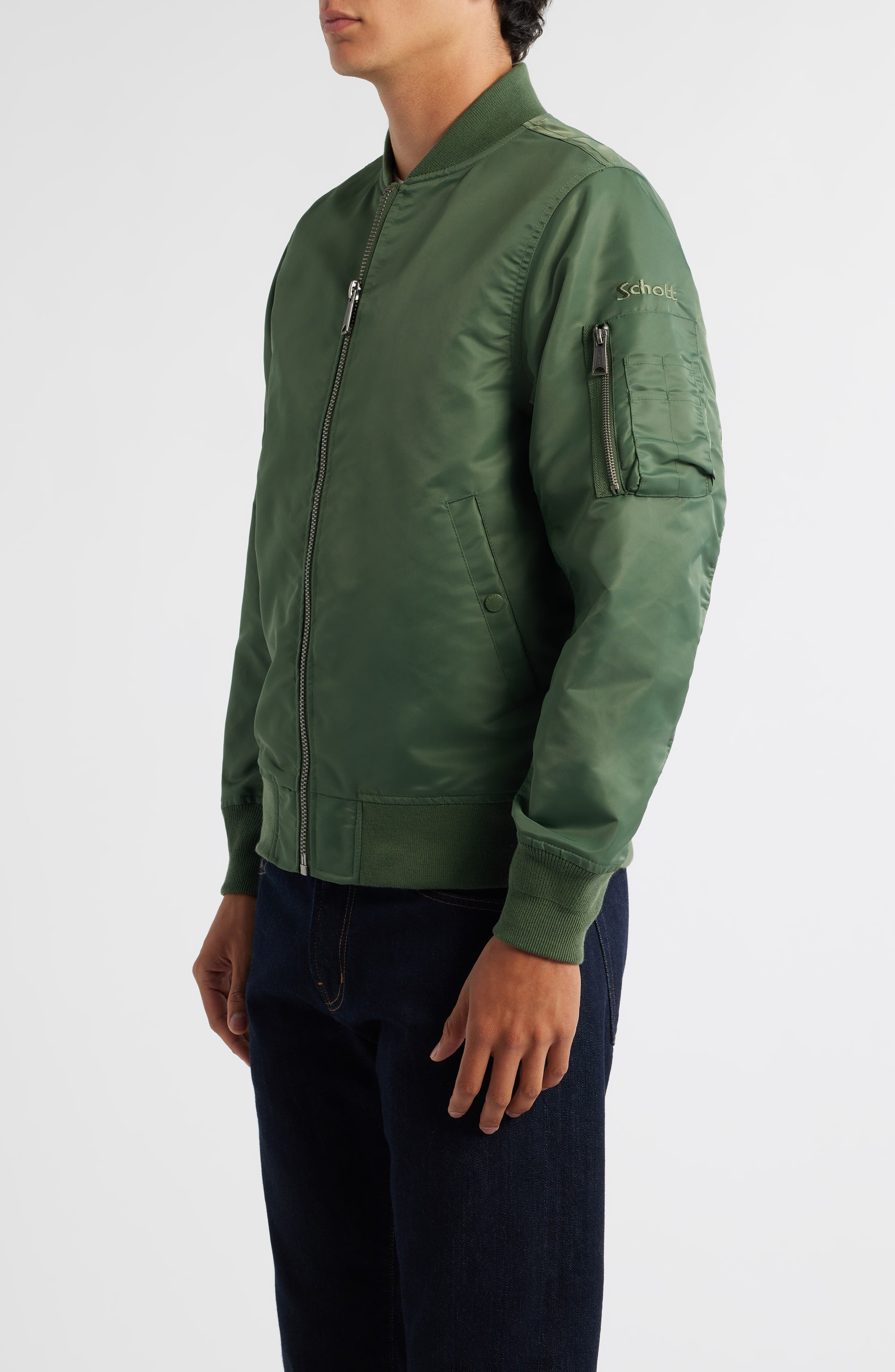 Schott NYC MA-1 Satin Flight Jacket (Men) | Nordstrom