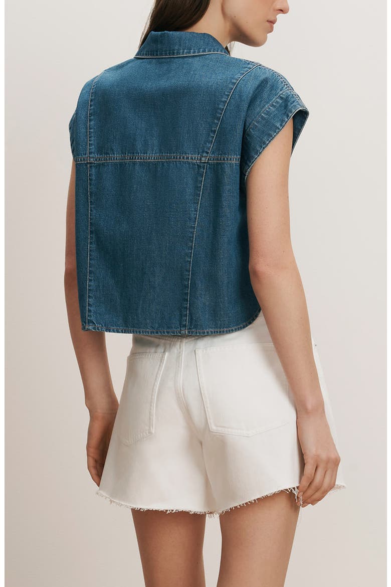 Nestor Denim Button-Up Shirt, Alternate, color, POOL PARTY