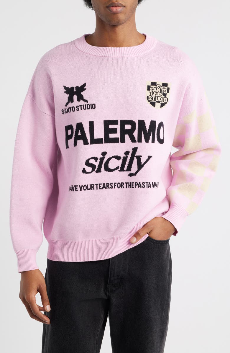 SANTO STUDIO Palmermo Crewneck Sweater, Main, color, Gratitude Pink