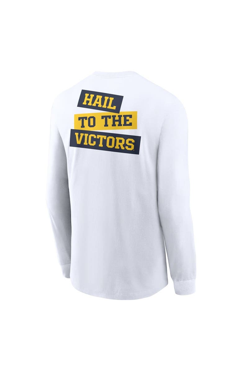 Jordan Brand Men's Jordan Brand White Michigan Wolverines Two-Hit Classic Location Long Sleeve T-Shirt, Alternate, color, White