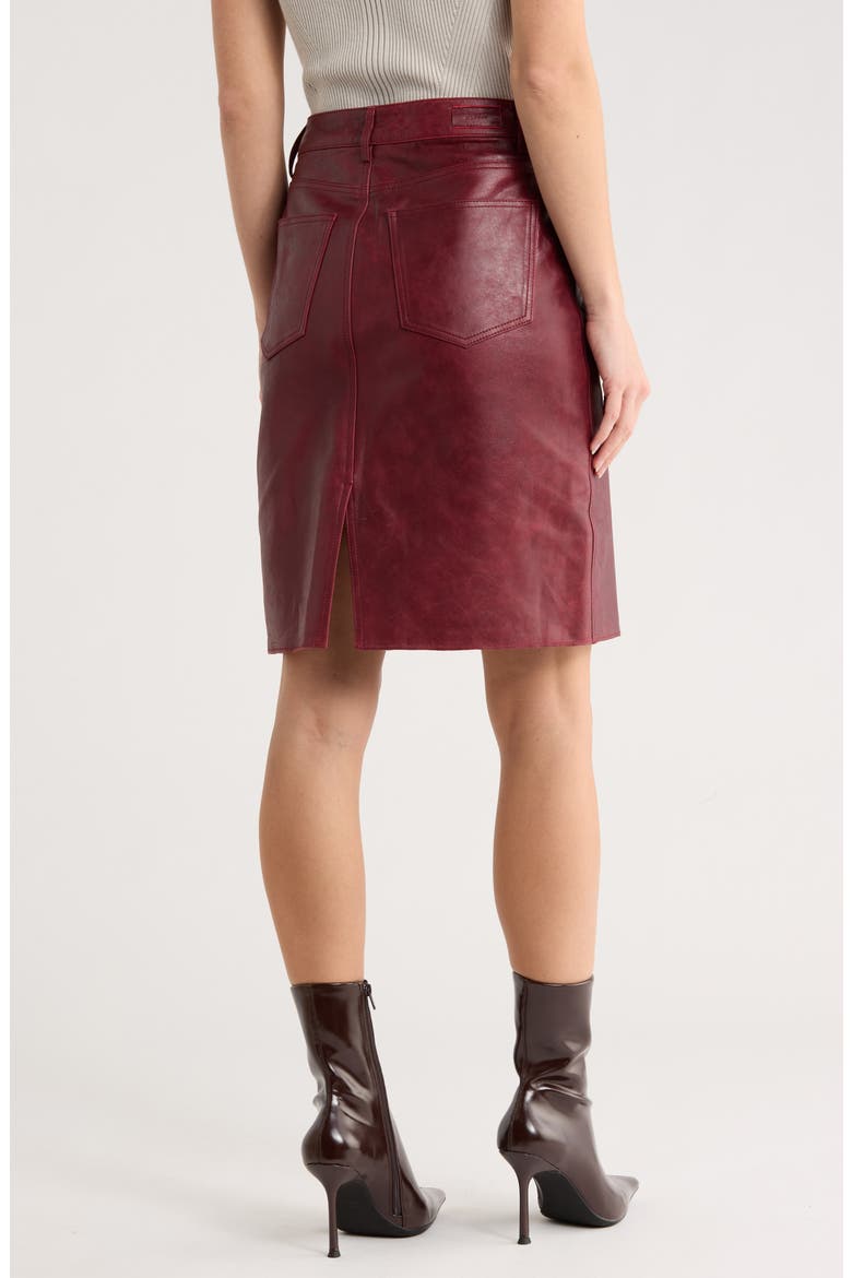 Lexie Leather Skirt, Alternate, color, BURGUNDY LEATHER