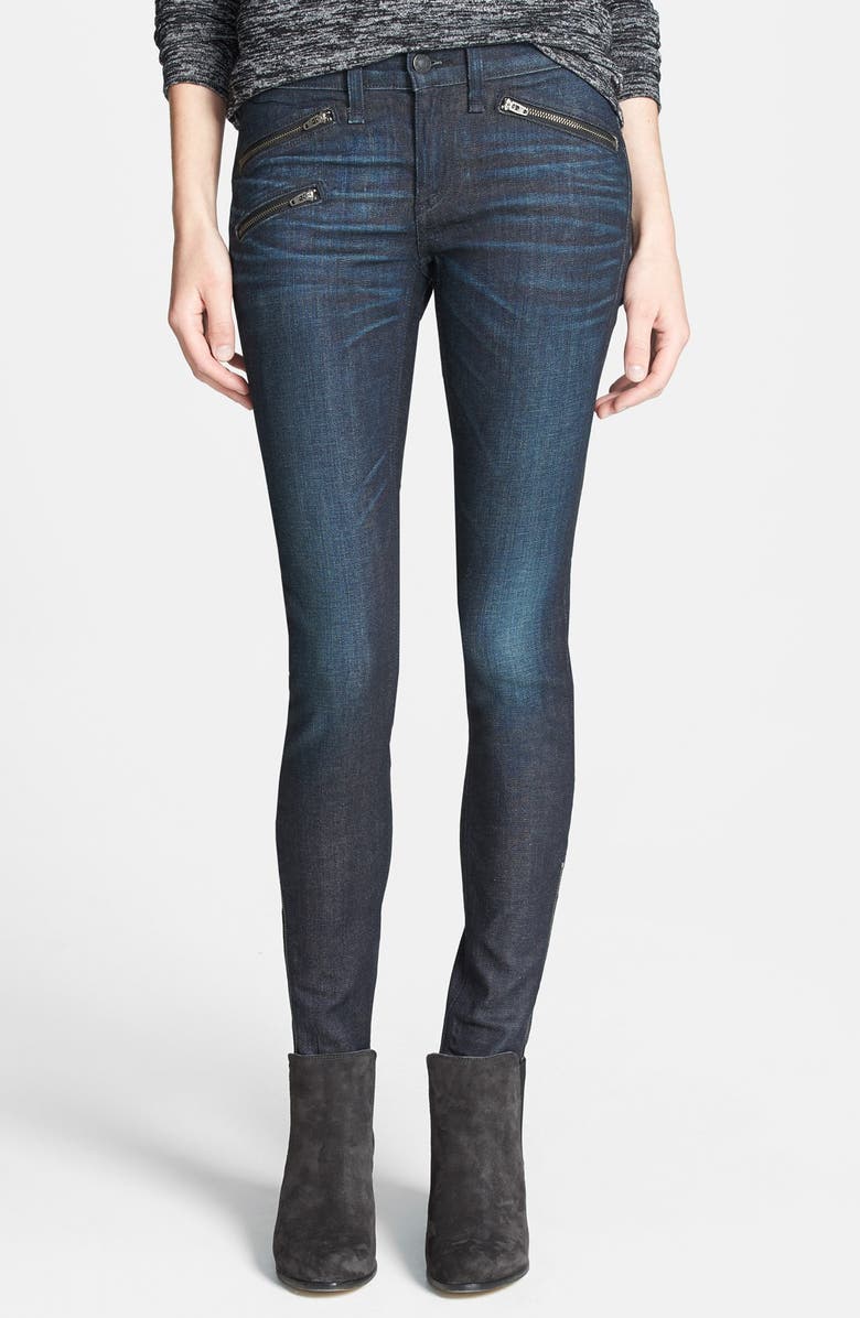 rag & bone/JEAN Zip Detail Skinny Jeans, Main, color,