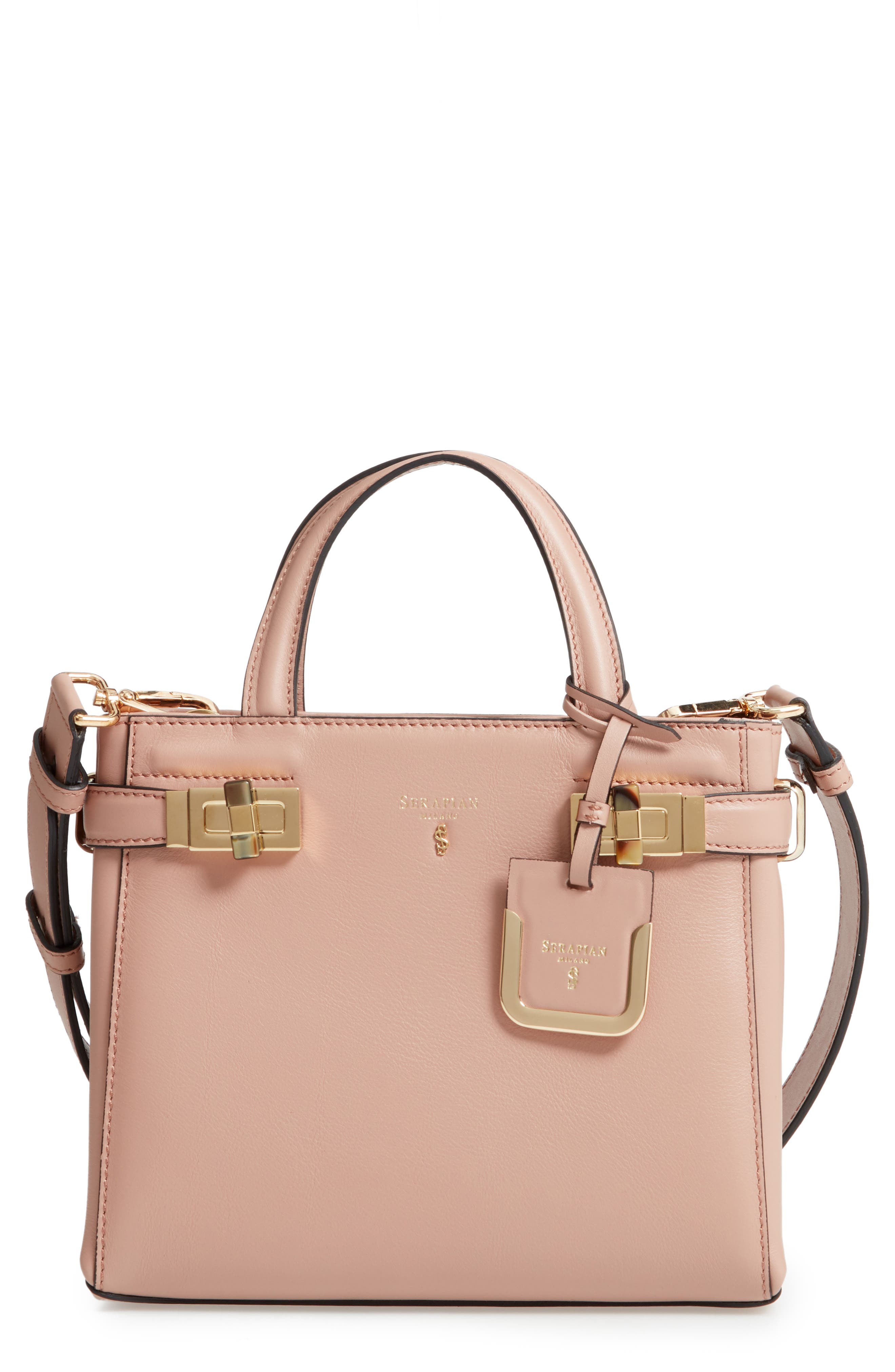 Serapian Milano Mini Meline Evolution Leather Bag, Main, color, 