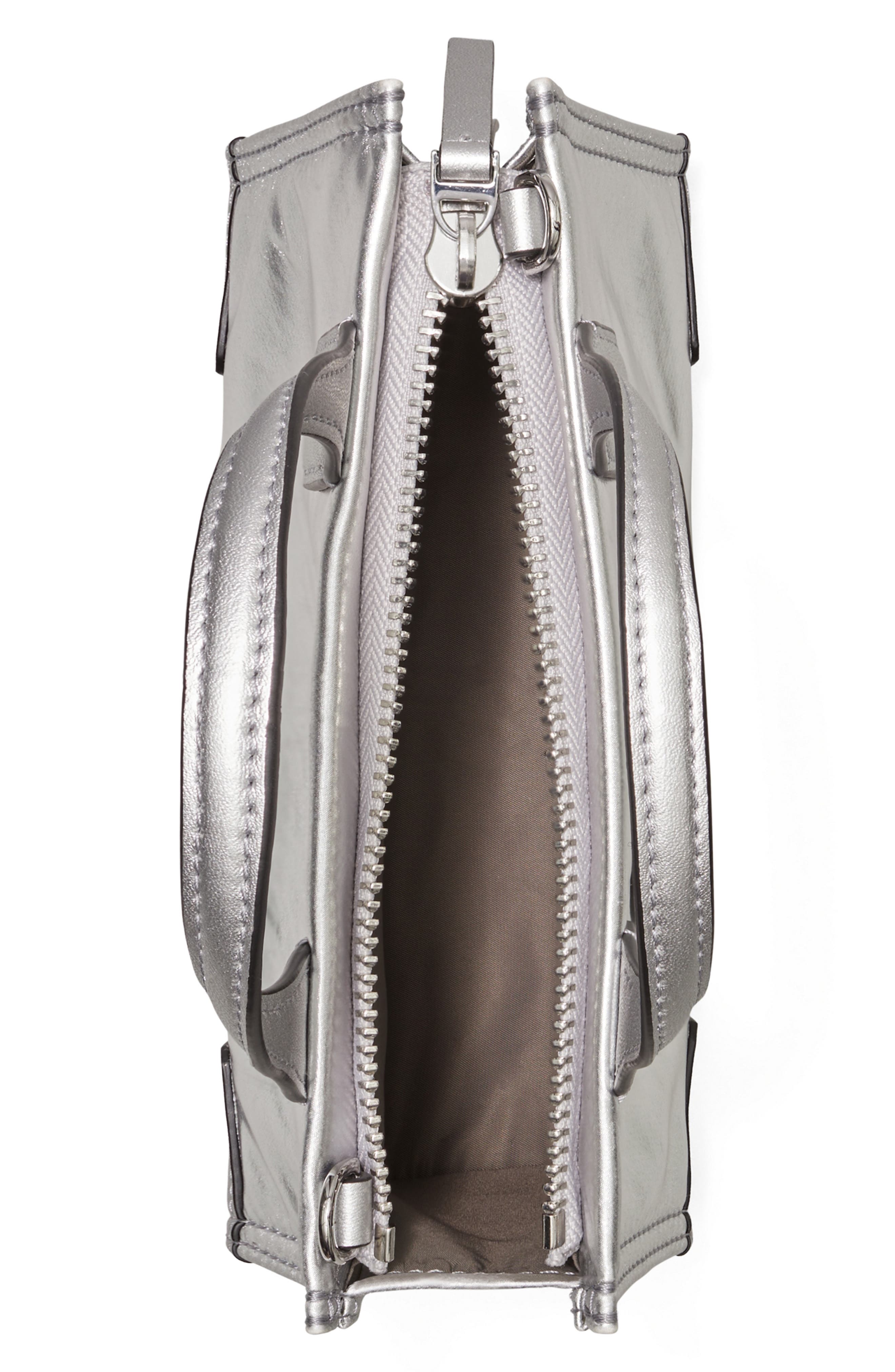 Tory Burch Micro Ella Metallic Satchel, Alternate, color, 