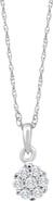 Bliss Diamond Small Pave Real Diamond Pendant 10k Gold 18" Women's Necklace