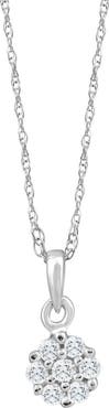 Bliss Diamond Small Pave Real Diamond Pendant 10k Gold 18" Women's Necklace