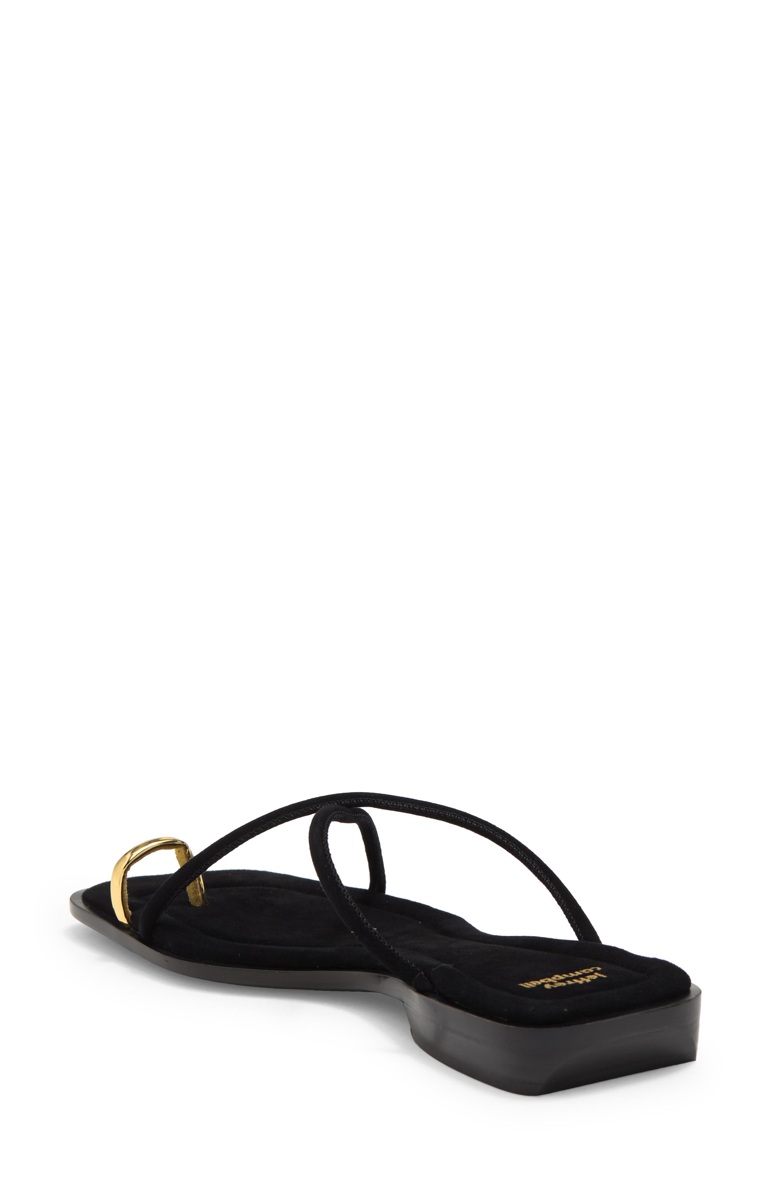 Islander Slide Sandal, Alternate, color, BLACK SUEDE GOLD