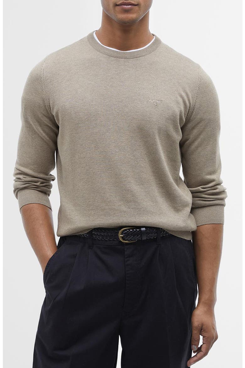 Cotton Crewneck Sweater, Main, color, VINTAGE KHAKI
