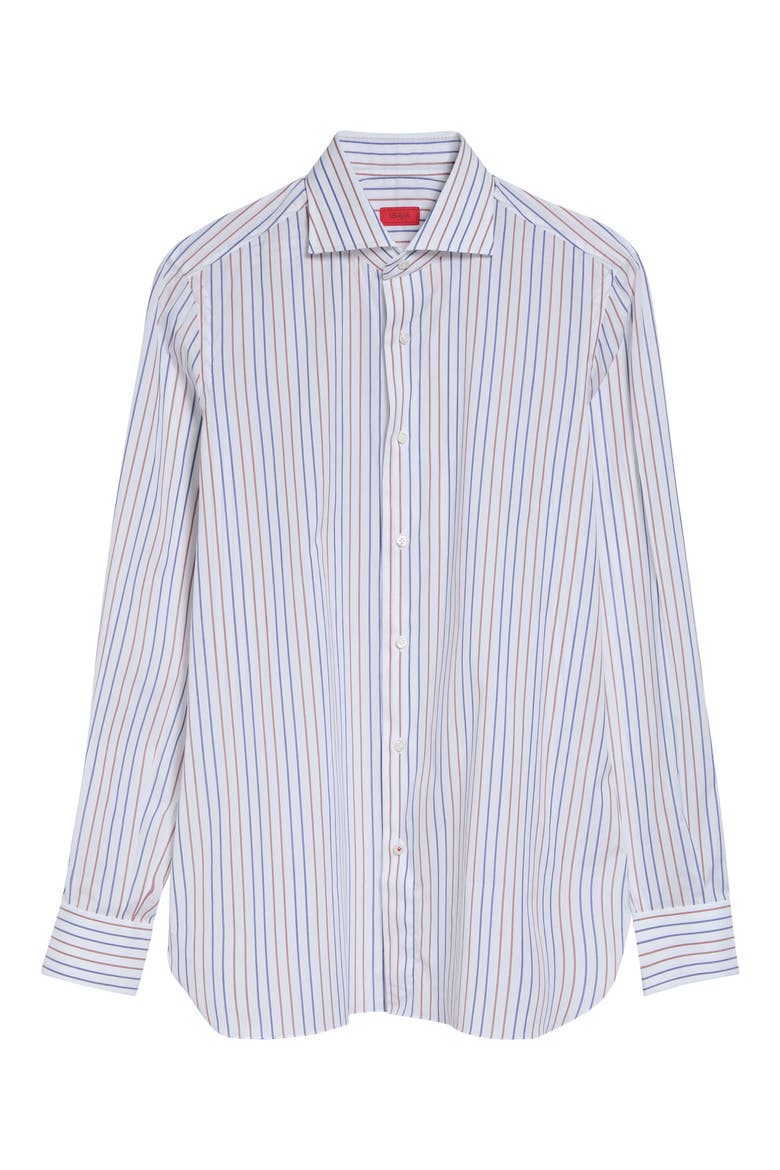 Striped Egyptian Mako Cotton Shirt, Alternate, color, WHITE BLUE 01