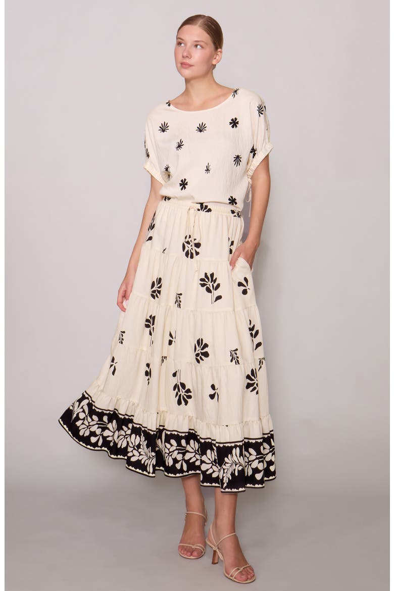 Midi Skirt, Alternate, color, BONE BLACK FLORAL