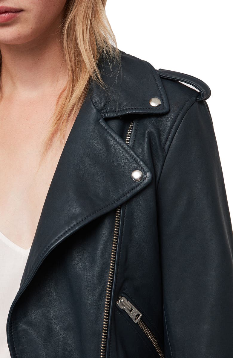 AllSaints Balfern Leather Biker Jacket, Alternate, color, 