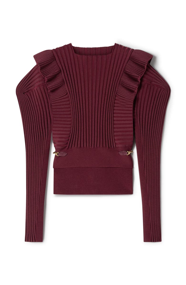Lanvin Viscose Bib Sweater, Alternate, color, Red