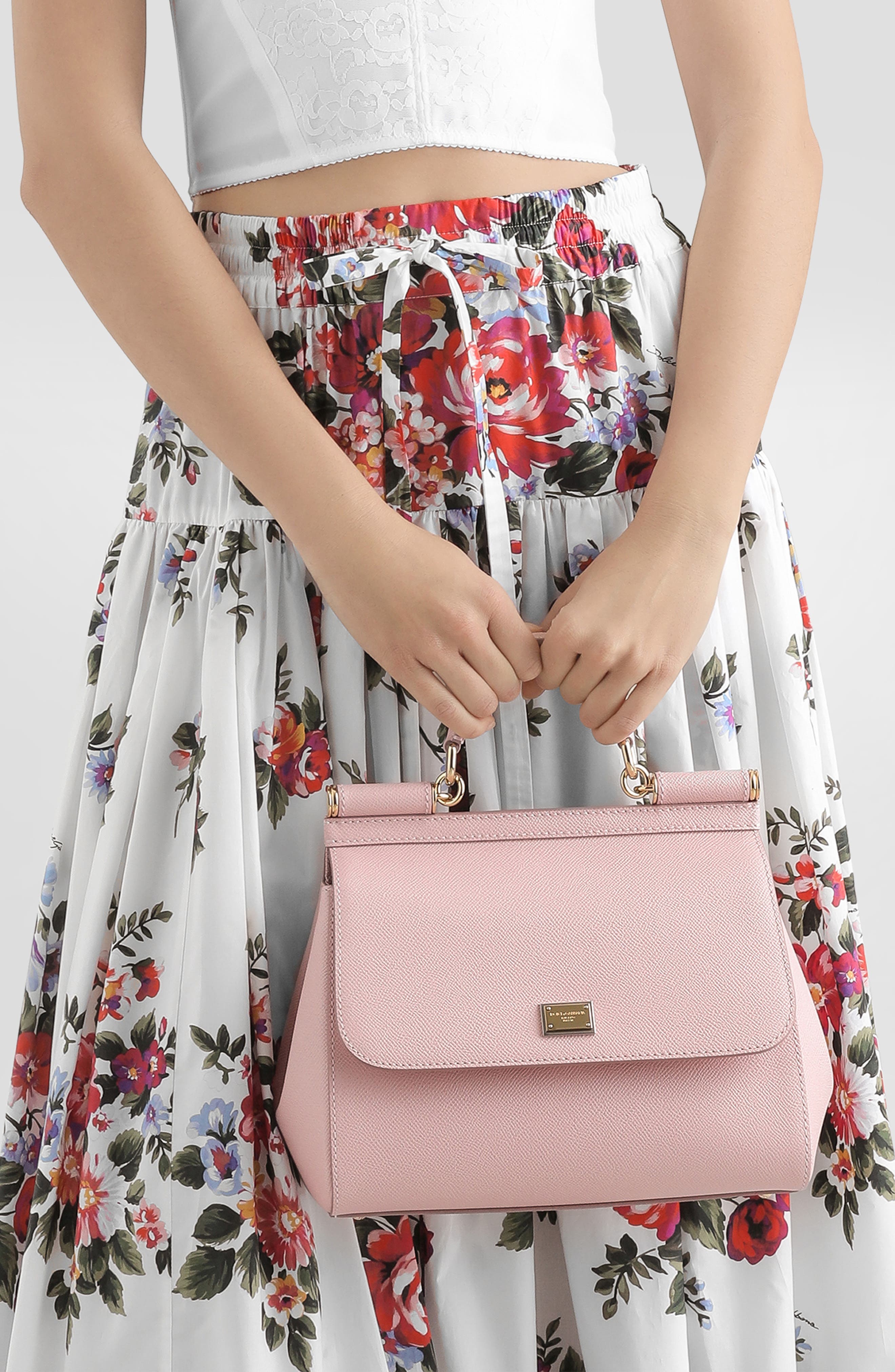Sicily Leather Top Handle Bag, Alternate, color, LIGHT PINK