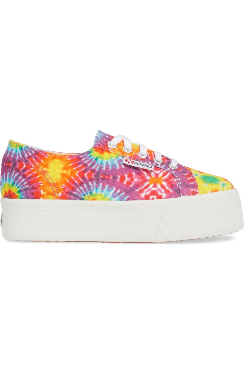 Superga 2790 Fabricfaintiedtye Platform Sneaker, Alternate, color,