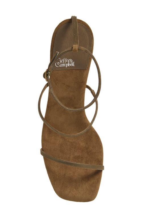 Jeffrey Campbell Monica Ankle Strap Sandal In Khaki Suede