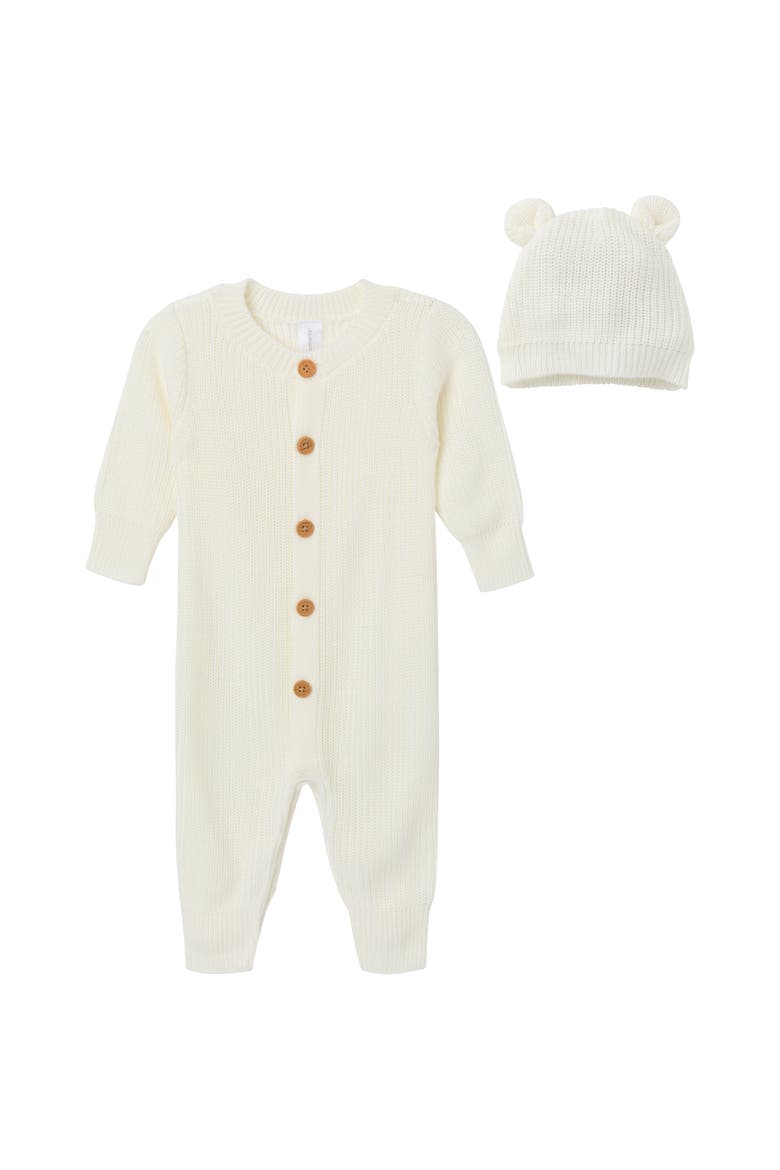 Romper & Hat Set, Main, color, Ivory