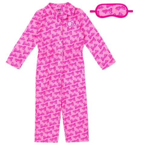 Fleece One Piece Pajama and Sleep Mask Set