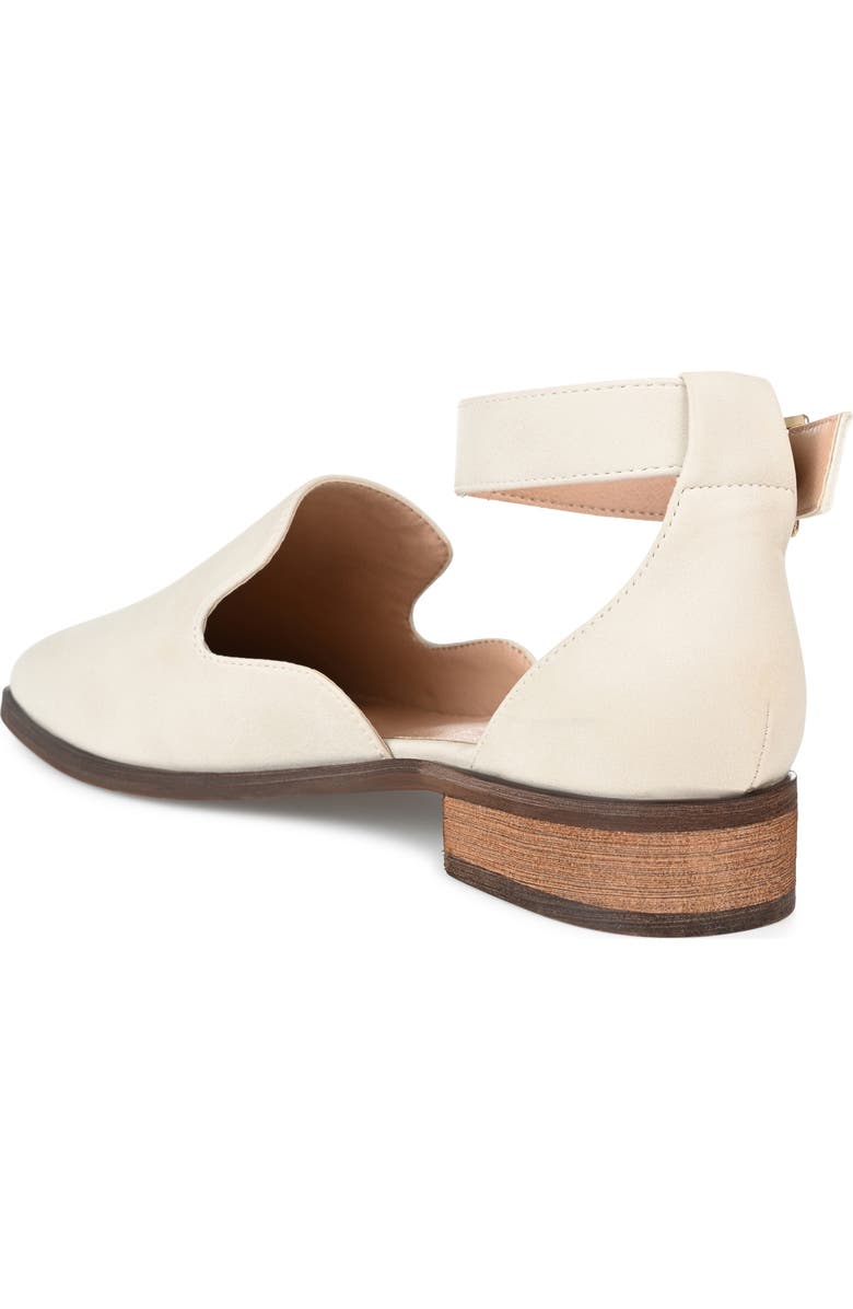 Journee Collection JOURNEE Loreta Ankle Buckle Flat, Alternate, color, Ivory