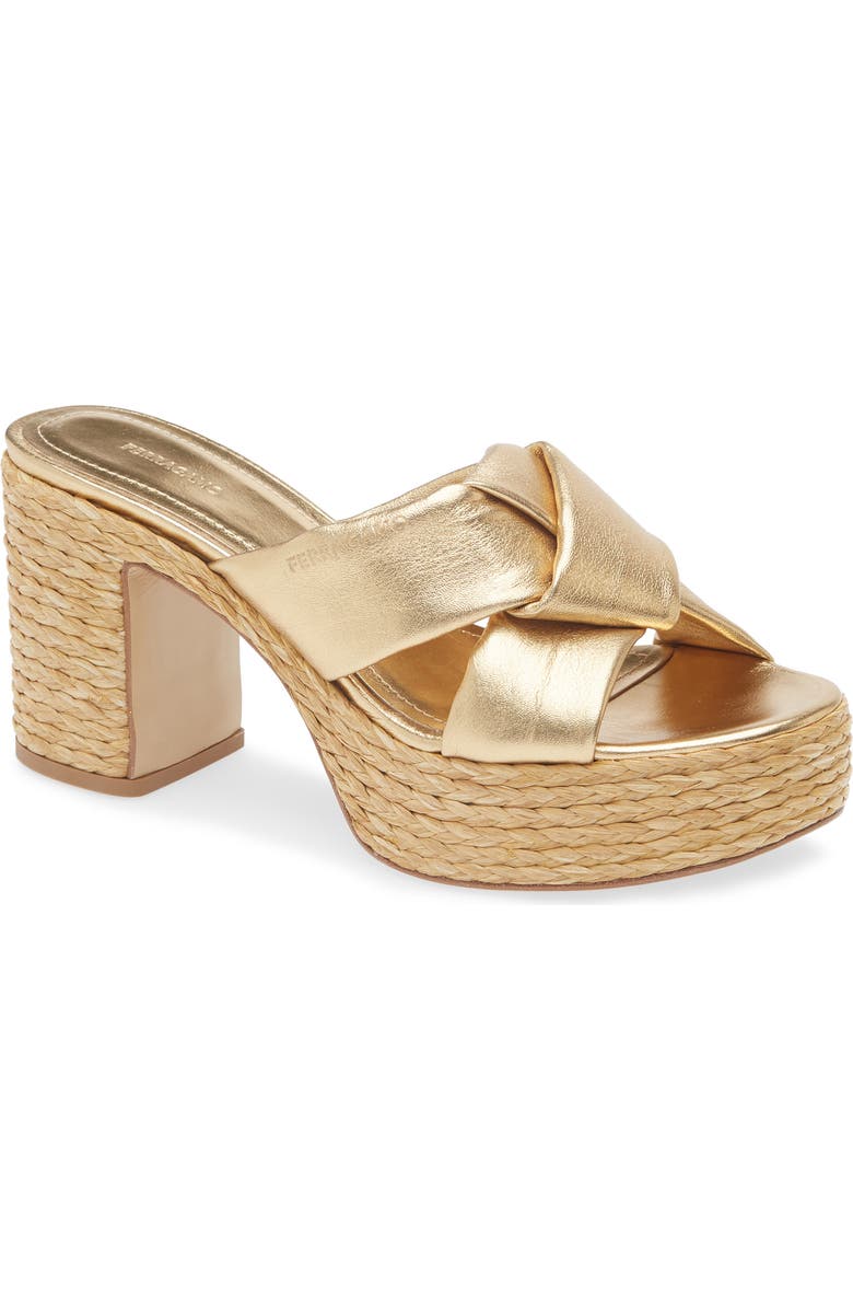 FERRAGAMO Douglas Platform Slide Sandal, Main, color,