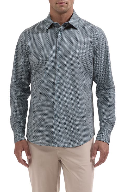 James OoohCotton® Geo Print Button-Up Shirt