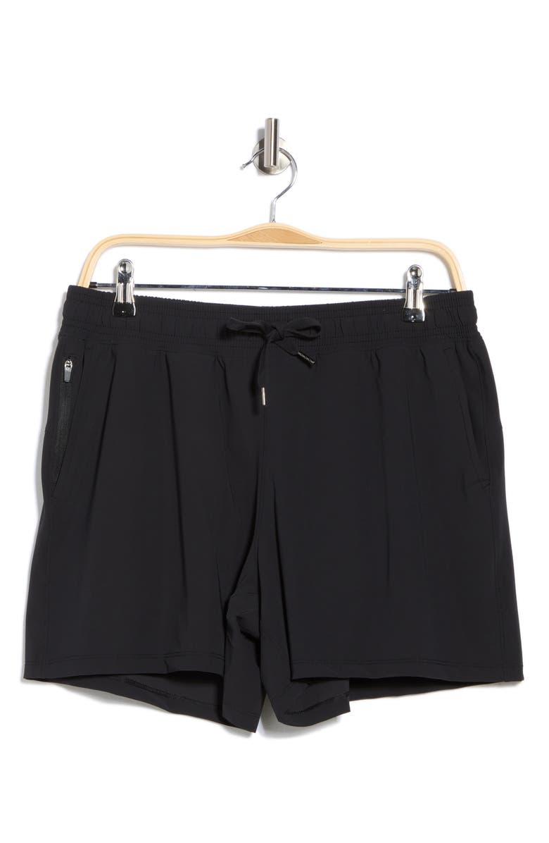 90 DEGREE BY REFLEX Warp Five-Inch Active Shorts, Alternate, color, Black