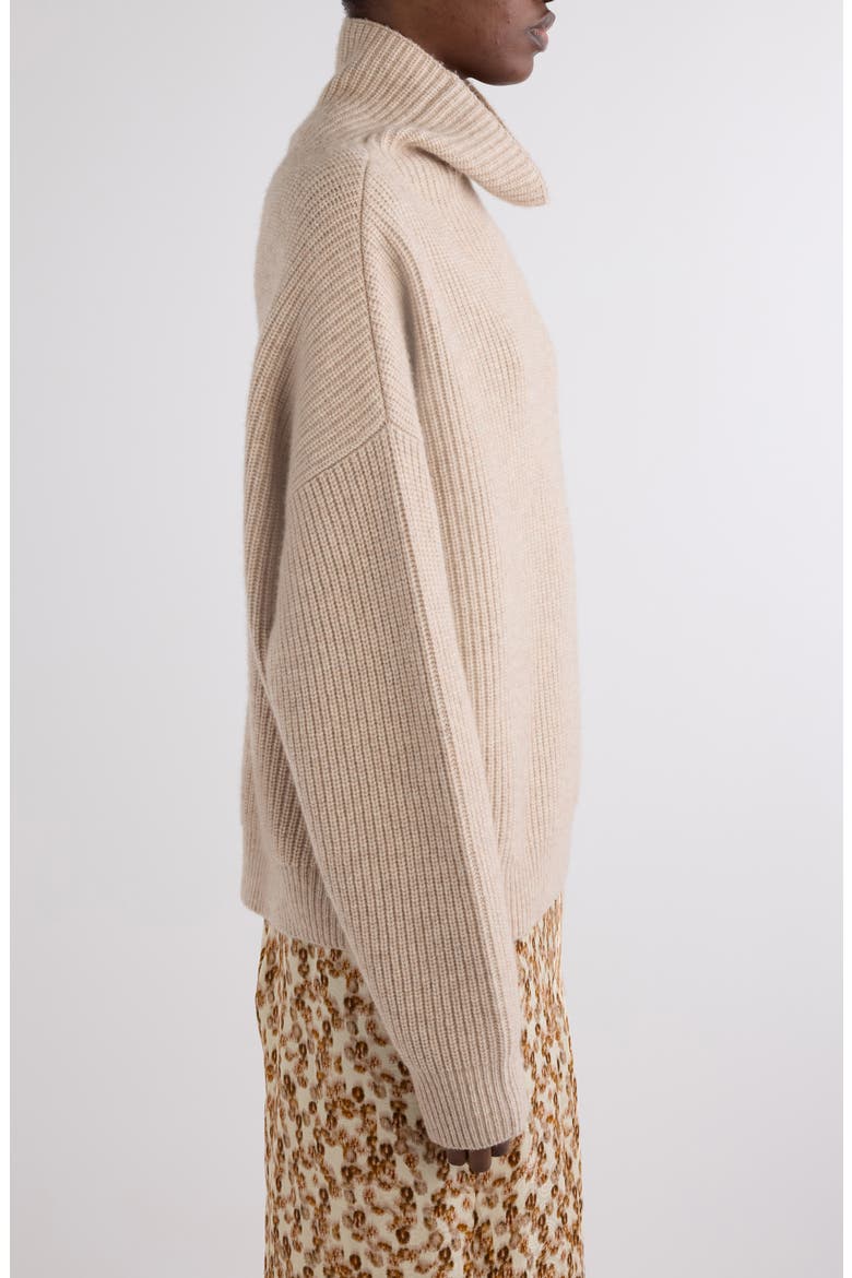 Brooke Merino Wool & Cashmere Funnel Neck Sweater, Alternate, color, BEIGE