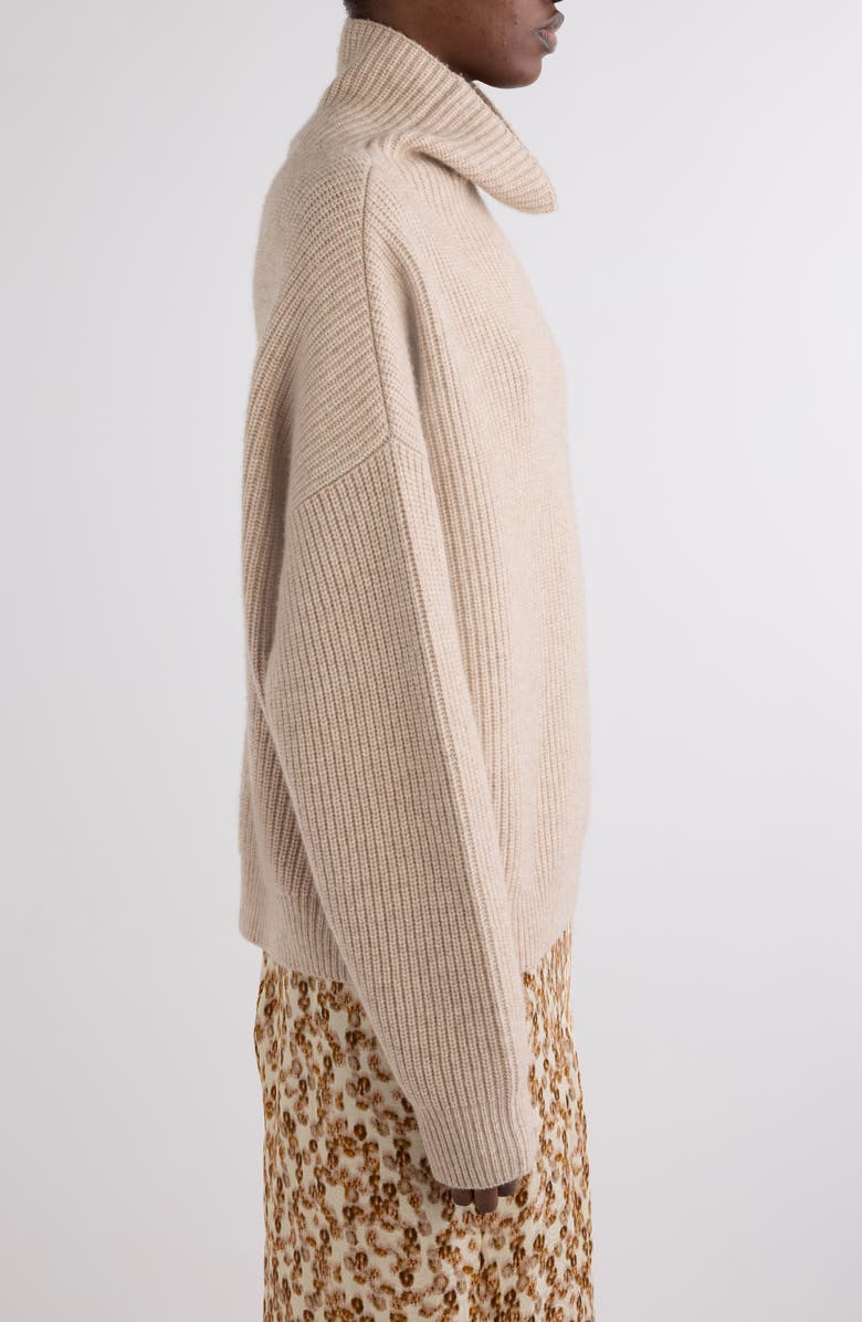 Isabel Marant Brooke Merino Wool & Cashmere Funnel Neck Sweater, Alternate, color, Beige