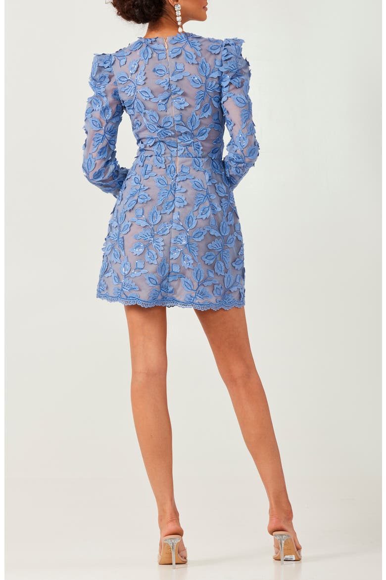 Christy Appliqué Long Sleeve Minidress, Alternate, color, PERIWINKLE