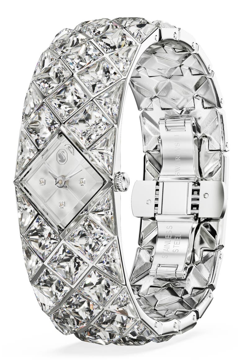 Curiosa Bangle Bracelet Watch, 20.5mm x 20mm, Alternate, color, SILVER