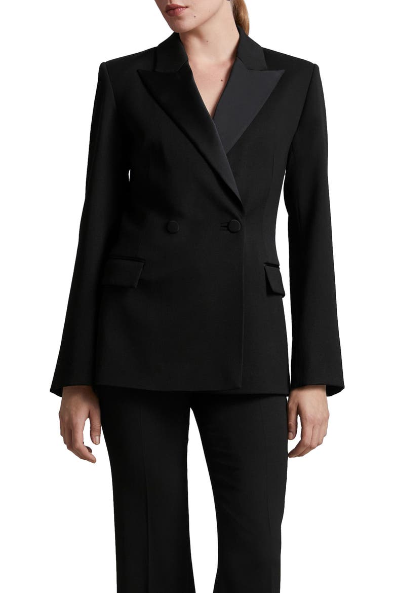 Wool Blend Tuxedo Blazer, Main, color, BLACK