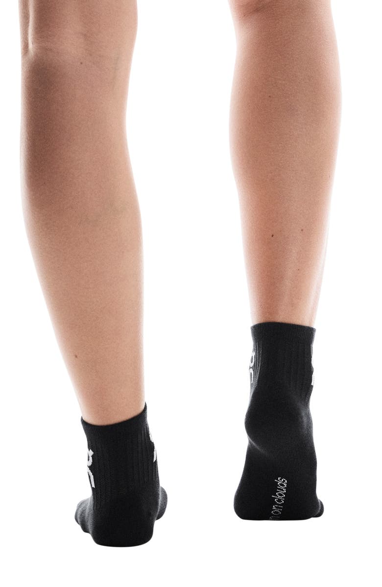 On Logo Mid 3-Pack Socks, Alternate, color, Black