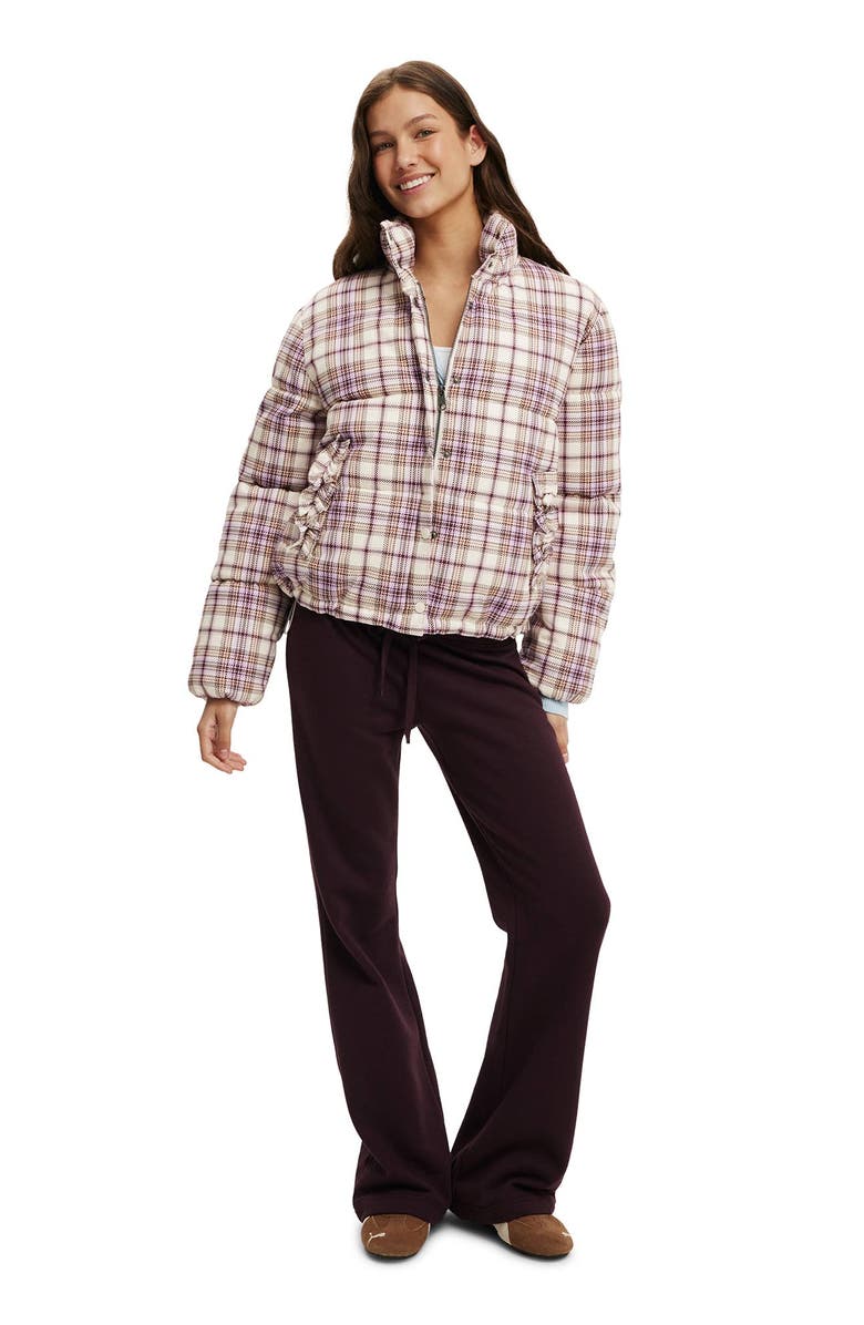 Cotton On Women's Aspen Puffer Jacket, Alternate, color, Emma Check