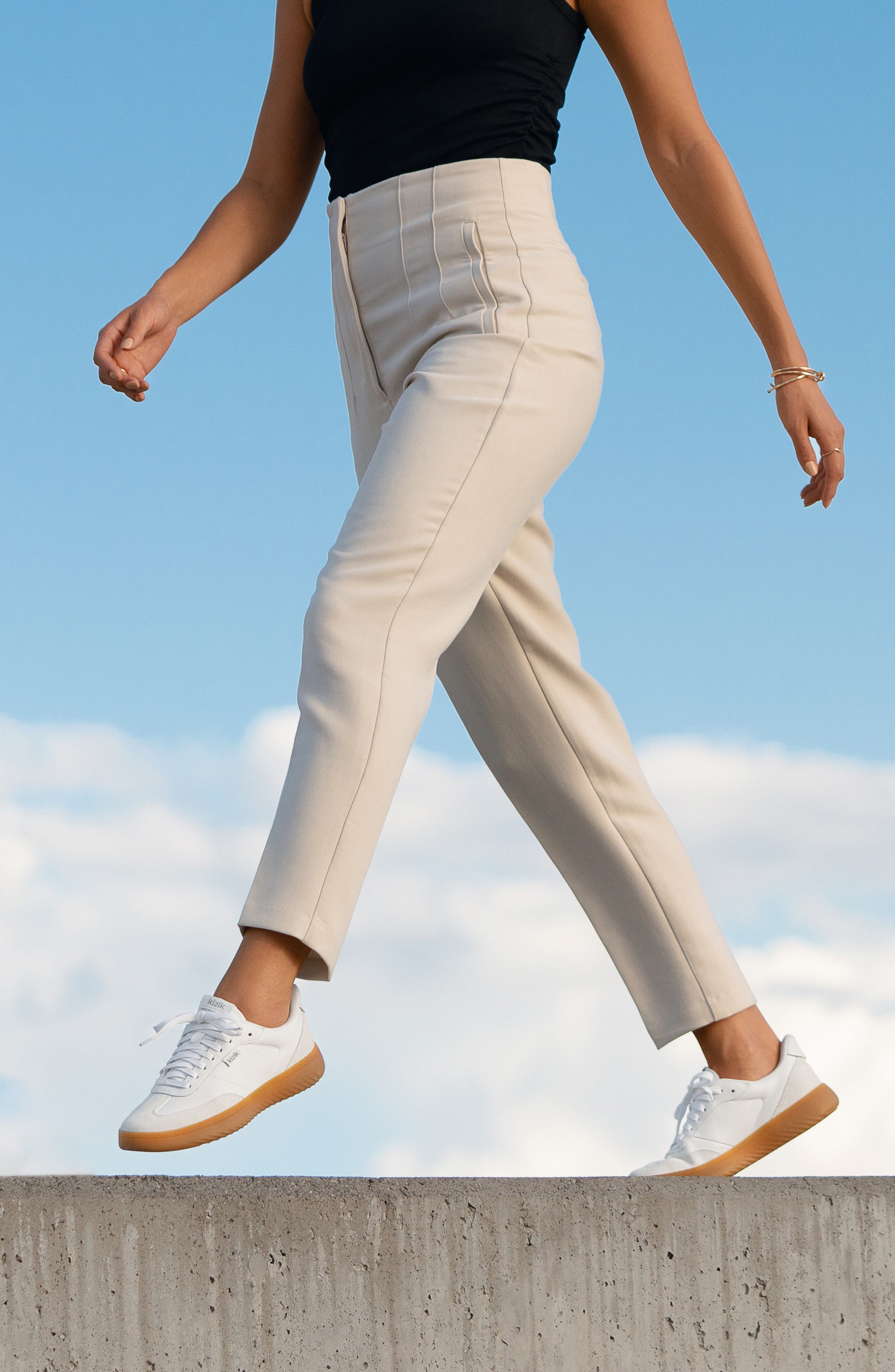 Kizik Camden Slip-On Sneaker, Alternate, color, White/Gum Rubber