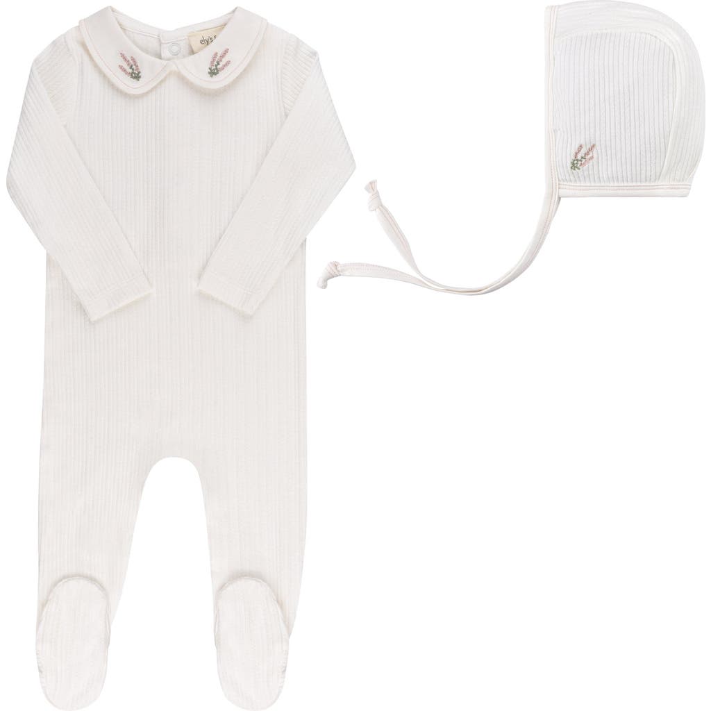Ely's & Co. Organic Cotton Embroidered Collar Collection In White