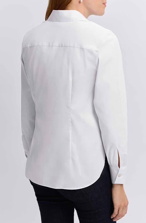 Foxcroft Sabine Side Tie Button-up Shirt In White