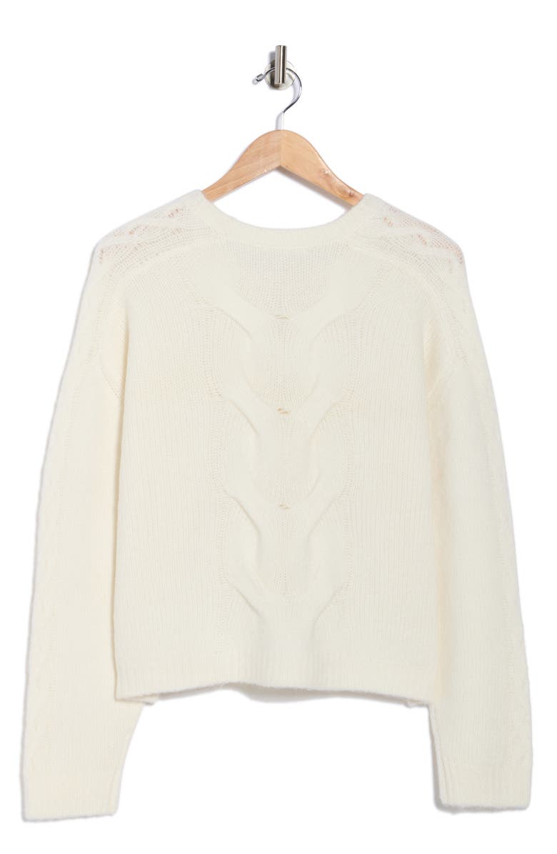 rag & bone Maia Cable Knit Crop Sweater, Alternate, color, 
