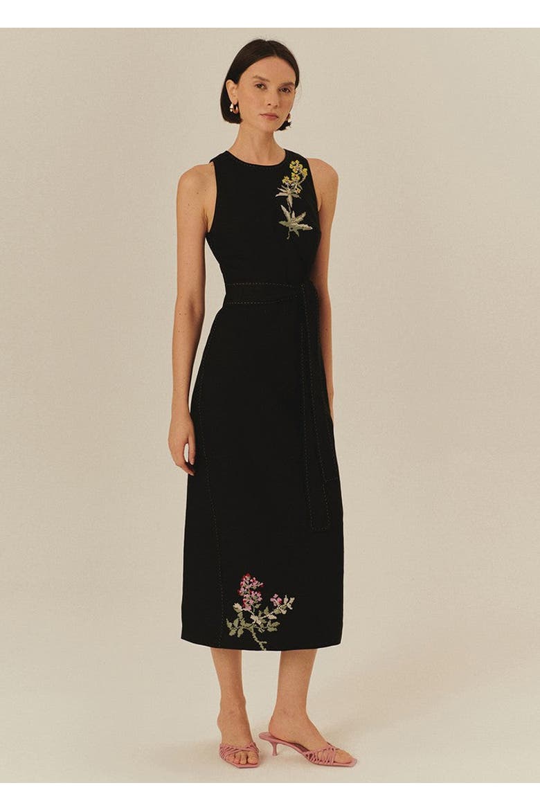 Julieta Midi Dress, Main, color, BLACK