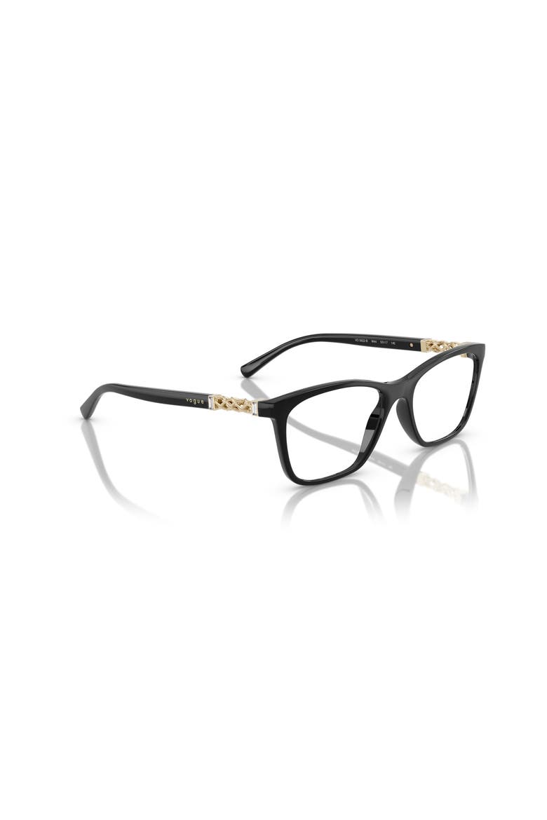 53mm Rectangle optical glasses, Alternate, color, Black