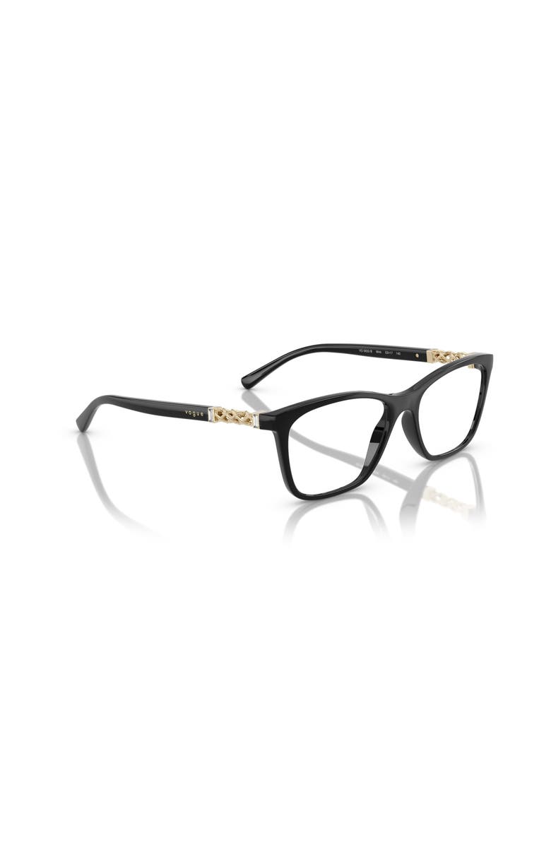 Vogue Eyewear 53mm Rectangle optical glasses, Alternate, color, Black