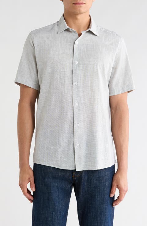 Lorenzo Short Sleeve Cotton Button-Up Shirt