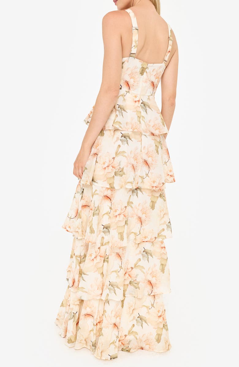 CAMI NYC Philipa Floral Cutout Detail Tiered Ruffle Cotton & Silk Dress, Alternate, color,