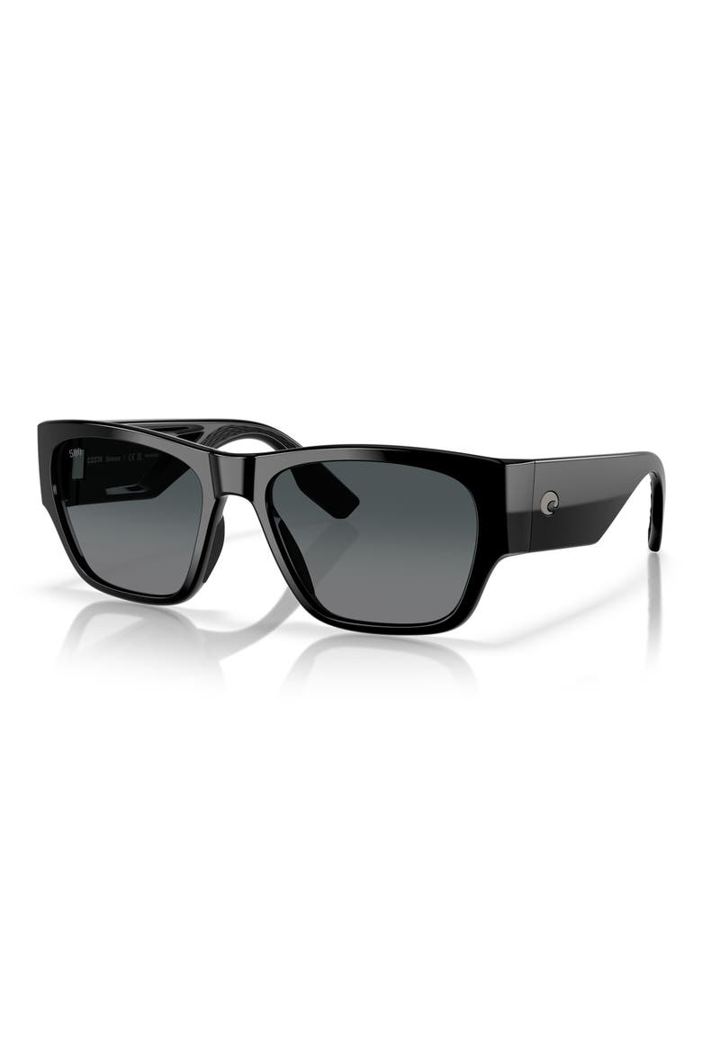 Suenos 57mm Polarized Rectangular Sunglasses, Alternate, color, BLACK/ GRAY GRADIENT 580G