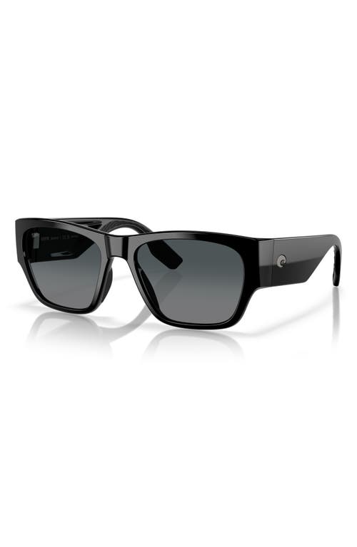 Costa Del Mar Suenos 57mm Polarized Rectangular Sunglasses In Black/gray Gradient 580g