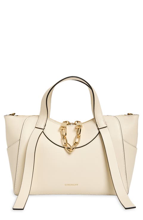 Small Snatch Leather Chain Zip Tote