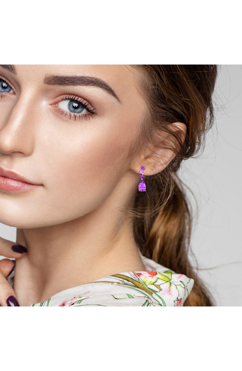 Julianna B. Amethyst & Diamond Drop Earrings 10k, Alternate, color, Amethyst